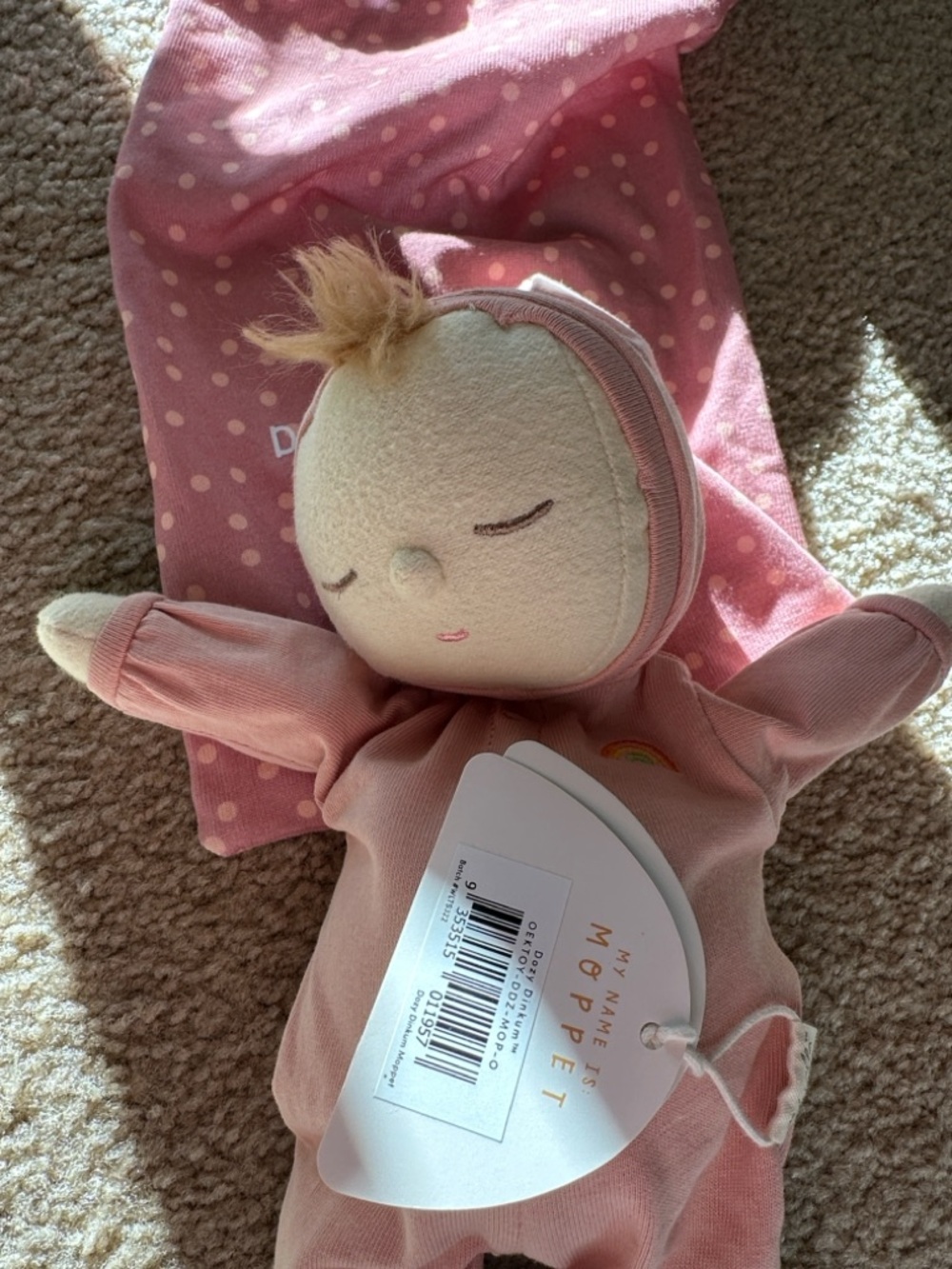 Dozy Dinkums Pink Sleepy Doll Plush by - Picture 3 of 6